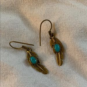 Feather and turquoise earnings